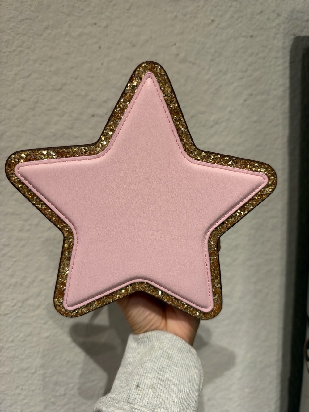 Pink Star Gold Glitter Trim jewelry box
